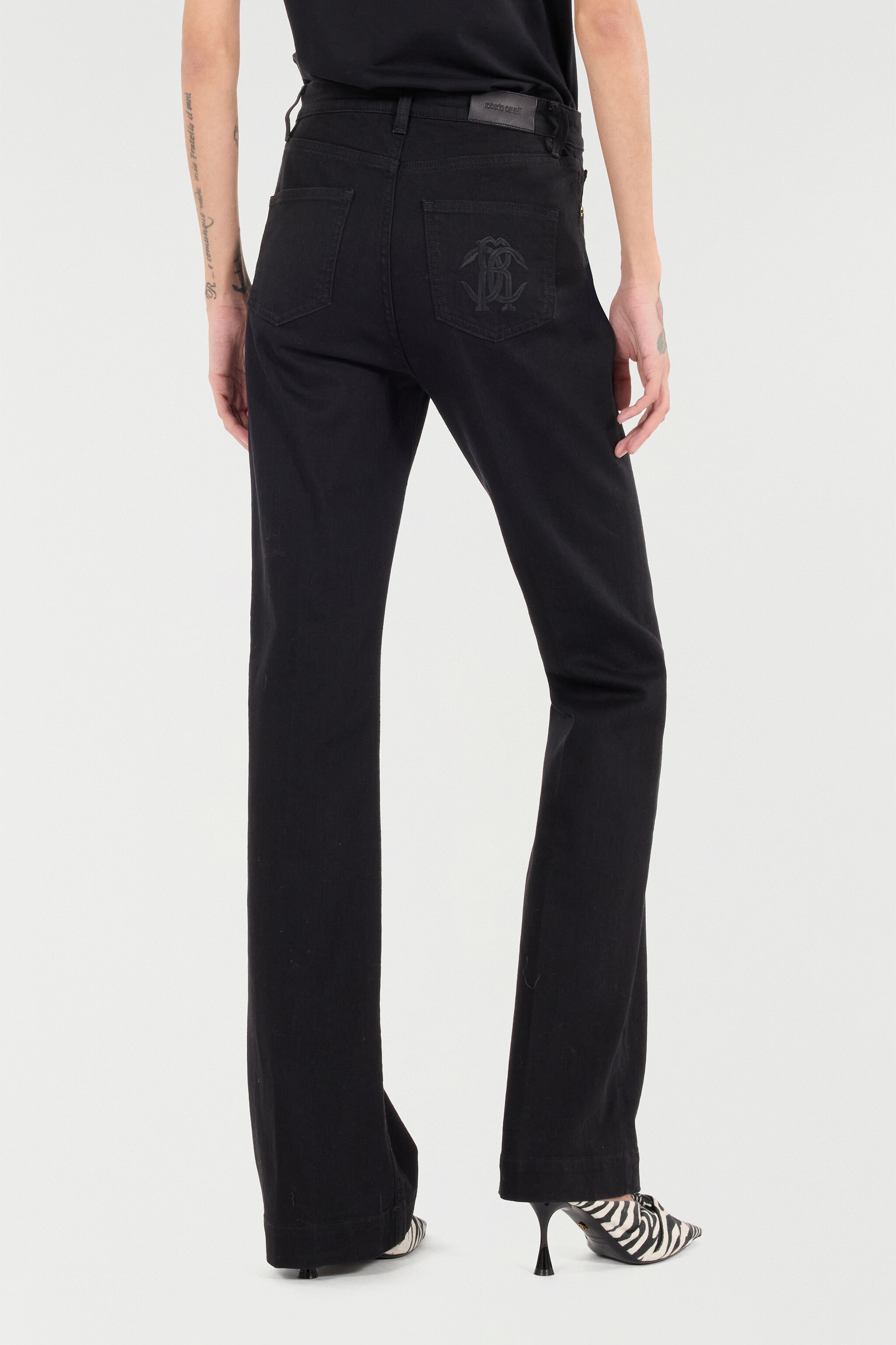 RC Jeans with Mirror Snake Monogram Black VKJ221-DE001