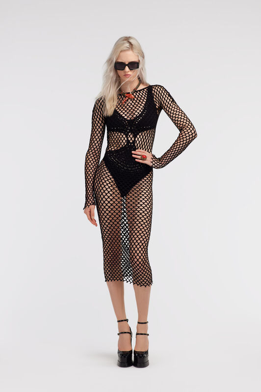 RC Knit swimsuit cover-up Black SYW055-MA001