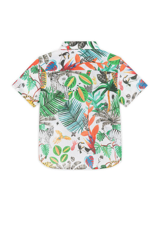 JU Tropical-Print Cotton Shirt JU Tropical-Print Cotton Shirt BIANCO/VERDE GJT797-CIH69