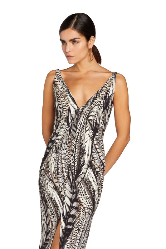 RC Kleid mit Panache Print Grau MQT137-ORA38