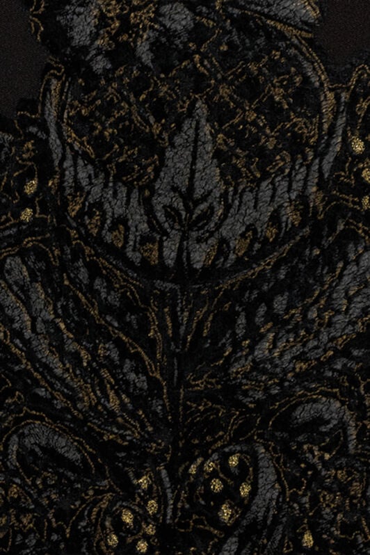 RC Leggings in ciniglia devoré con Stampa Ornamental BLACK WKT23A-6CR36