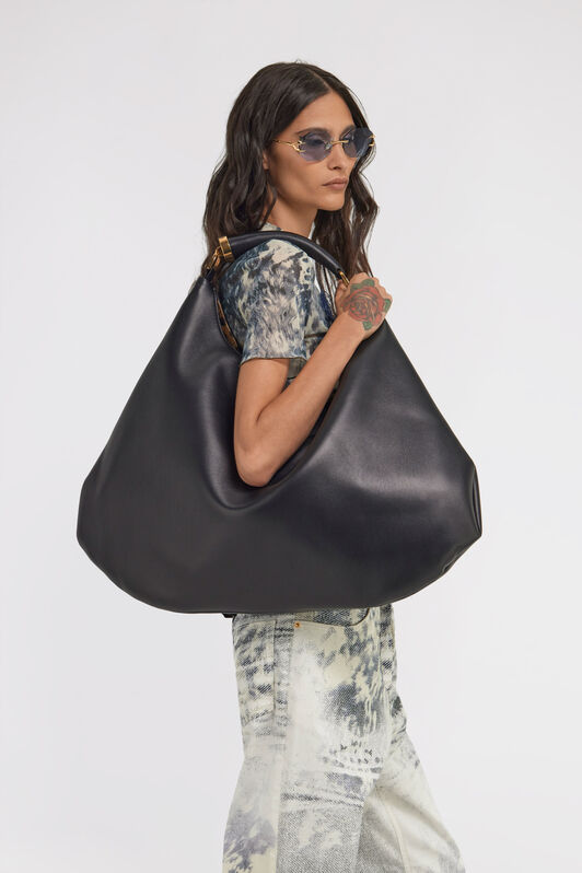 RC Hobo Bag with Fang Handle Black TKB006-PZM78