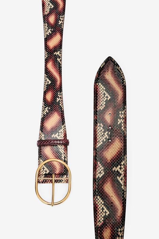 RC Shaped belt in printed leather Purple TWC003-PZ02S