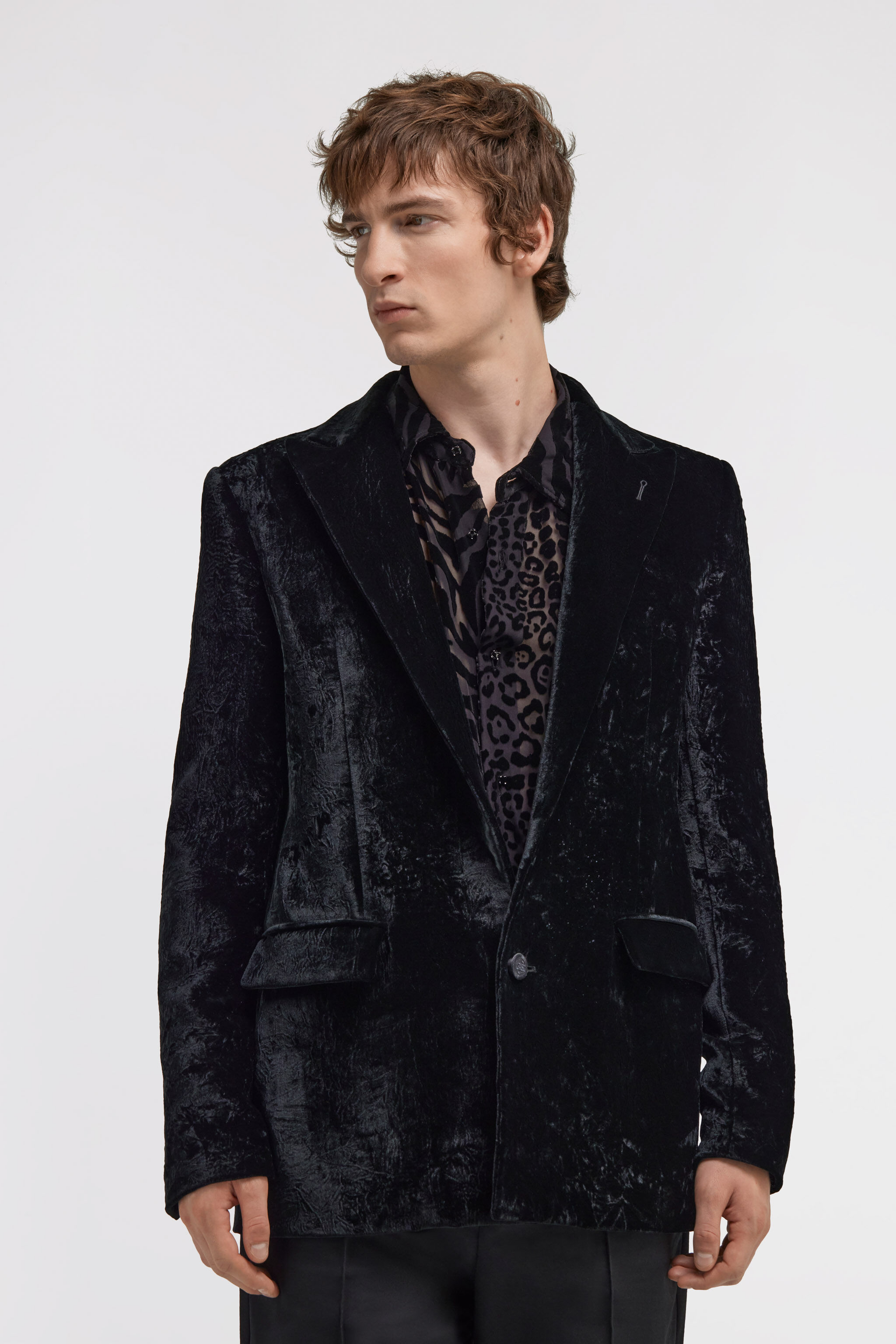 RC Blazer con estampado de Broccato Negro TRT410-VL102
