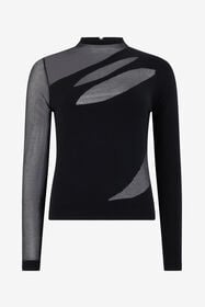 ${brand} Pullover in Schwarz mit zweifarbigem Muster ${colorDescription} ${masterID}