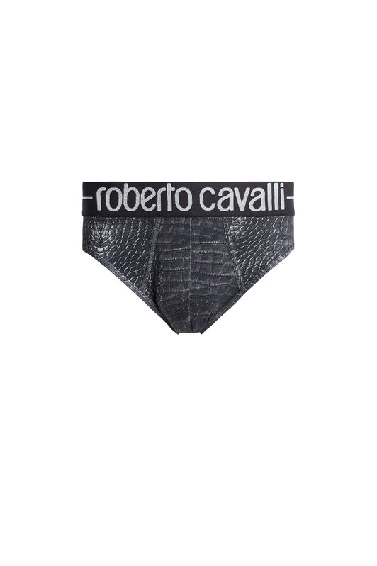 UG Crocodile print logo briefs GRIGIO/NERO IYO06I-JBP61