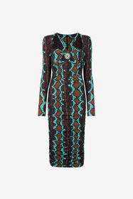 ${brand} Vestido midi con estampado Snakeskin ${colorDescription} ${masterID}