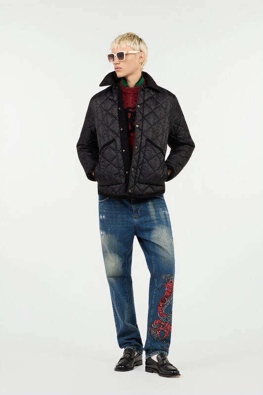 RC Quilted Down Jacket With Monogram RC BLACK ROT80D-DJ005