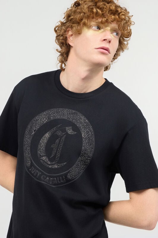 JC T-Shirt With Mini-Studded Logo JC T-Shirt With Mini-Studded Logo Black UFT052-UF072