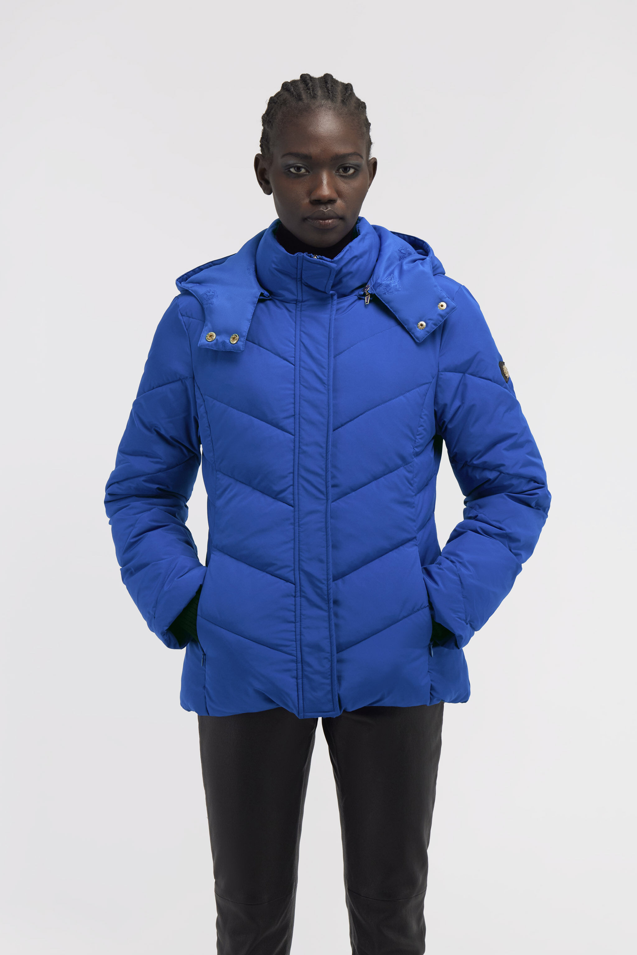 RC Short down jacket with logo Blue NOT40B-SB001