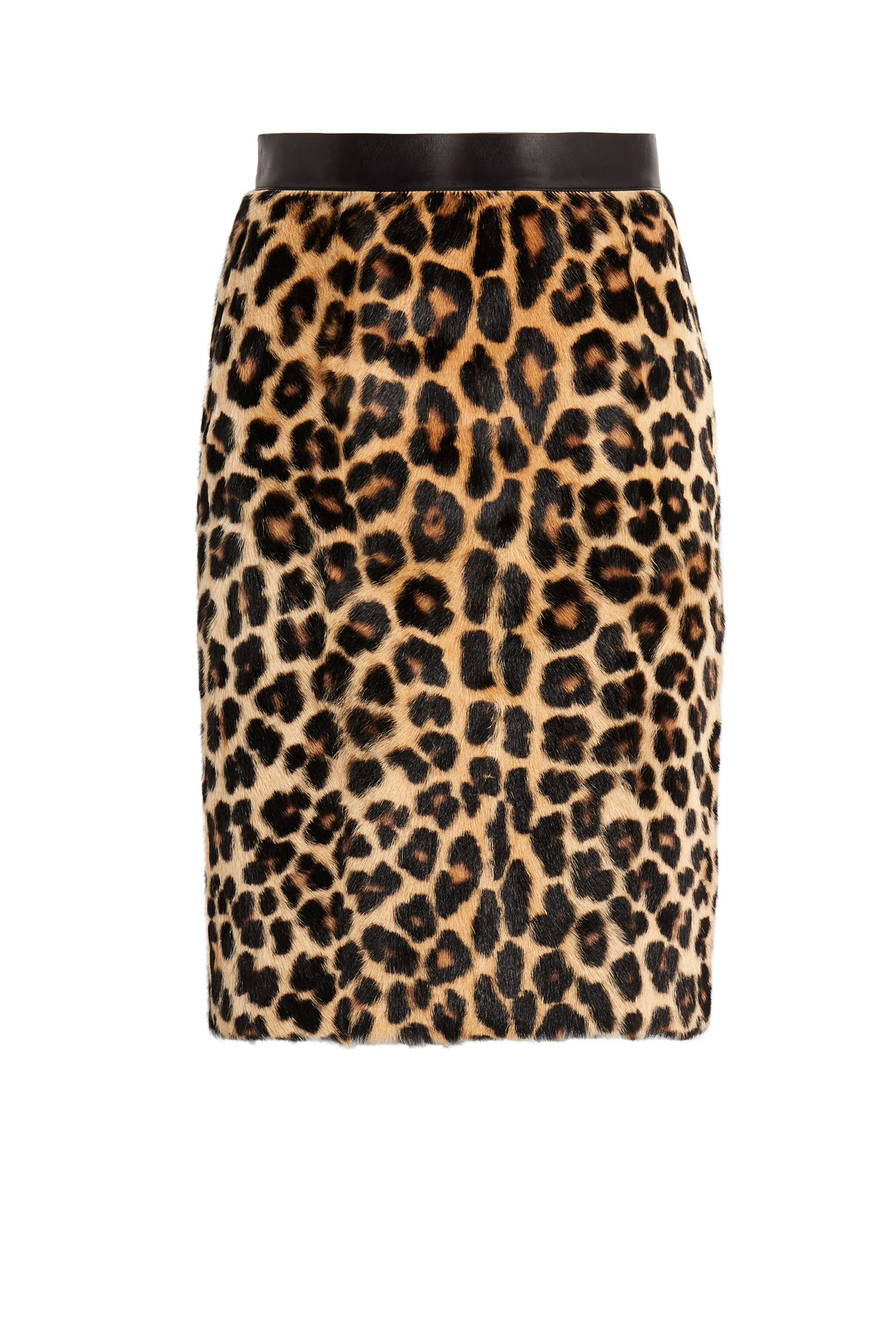 Leopard print fur skirt in Light Brown for Women | Roberto Cavalli®