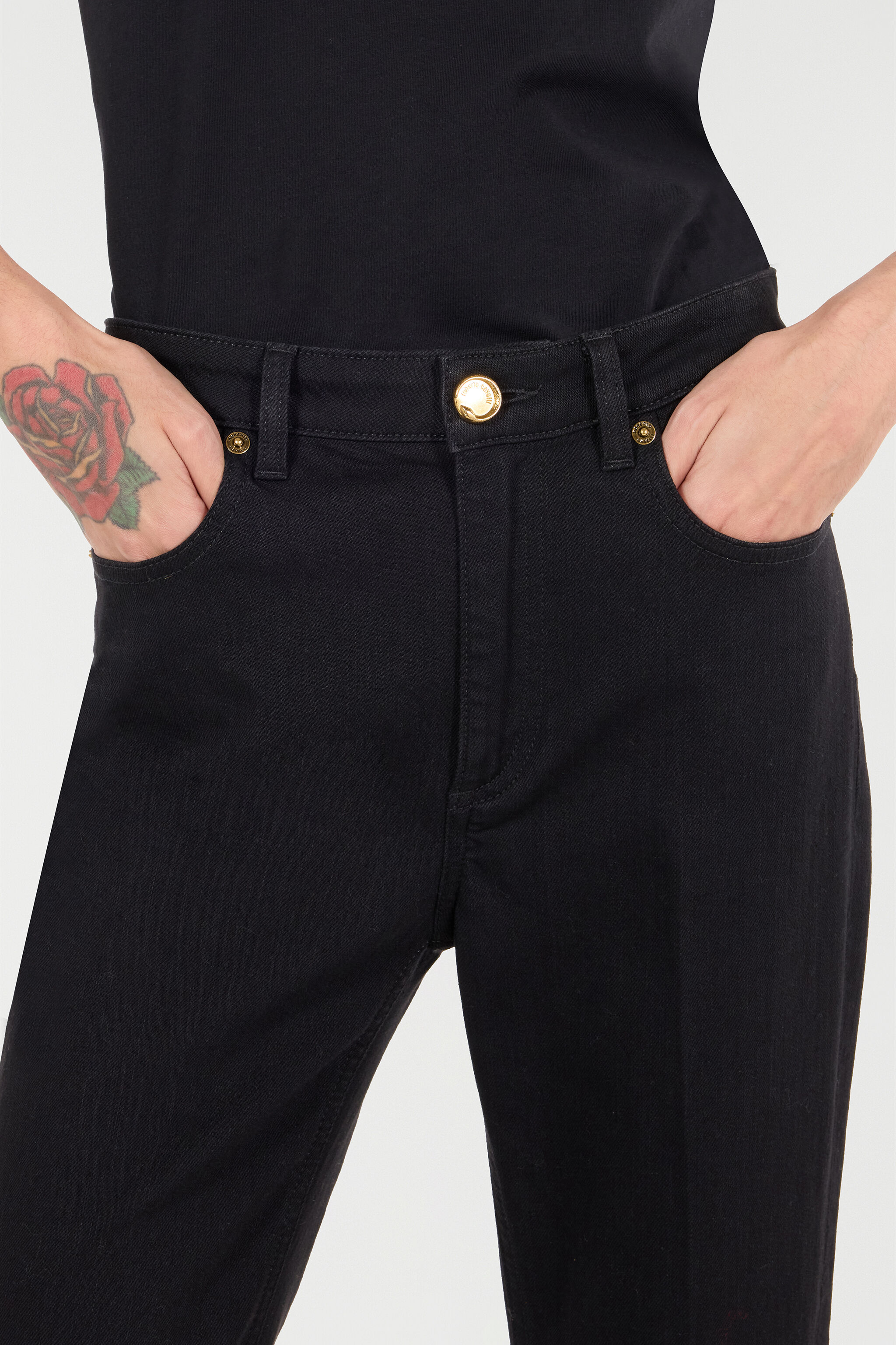 RC Jeans with Mirror Snake Monogram Black VKJ221-DE001