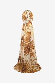 JC Golden Palm Print Maxi Dress DAFFODIL WFT305-WF703