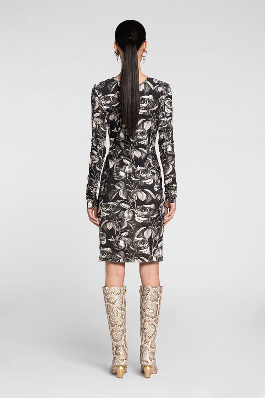 RC Rose-Print Dress RC Rose-Print Dress SILVER/BLACK PQT10B-LNF03
