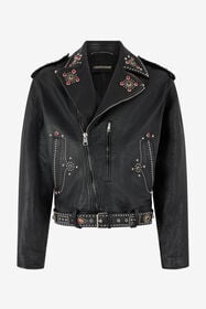 ${brand} Leather Biker Jacket with Studs and Stones ${colorDescription} ${masterID}