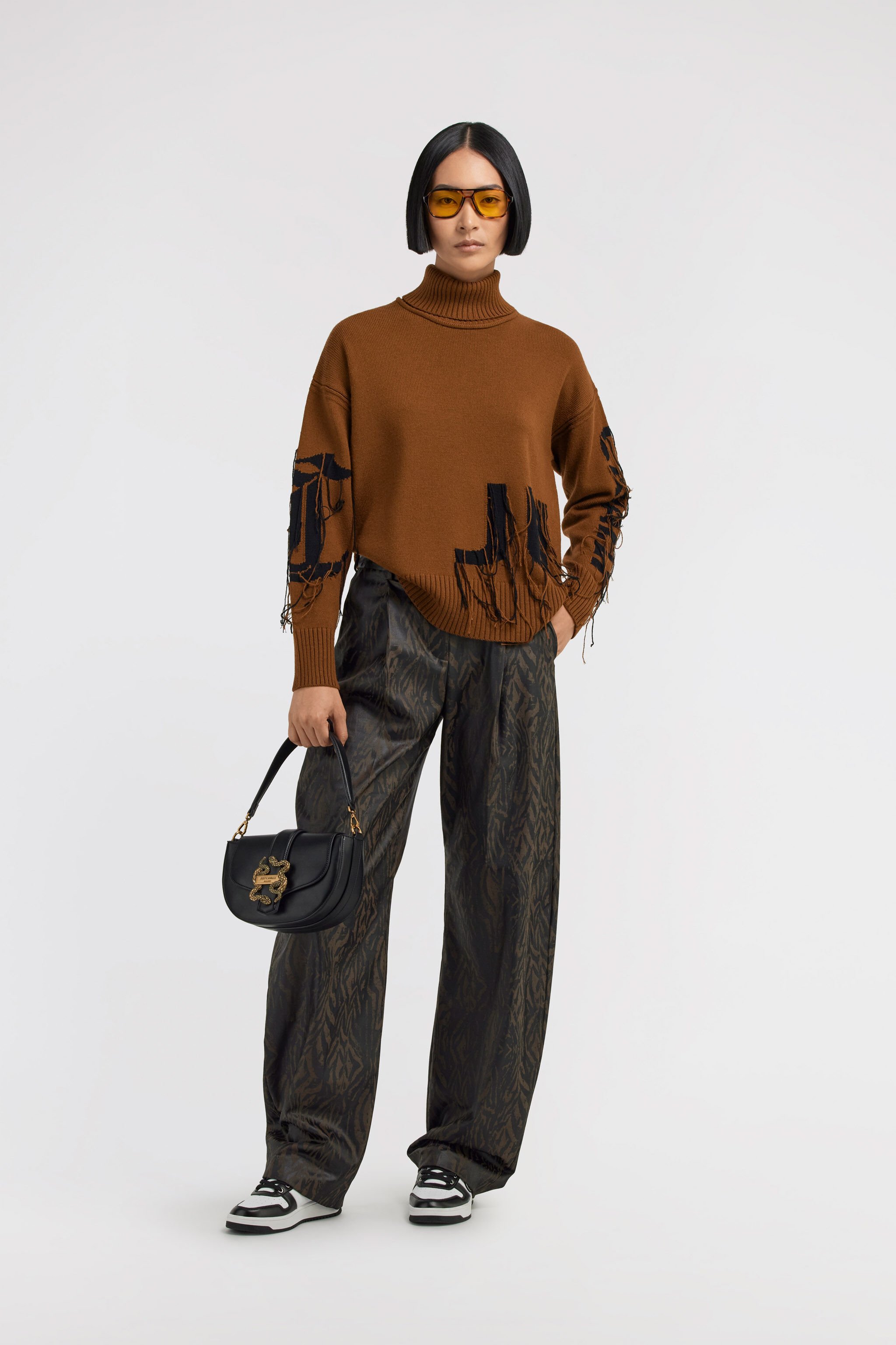 JC Maglione a dolcevita Just Cavalli Marrone TFM018-TF143