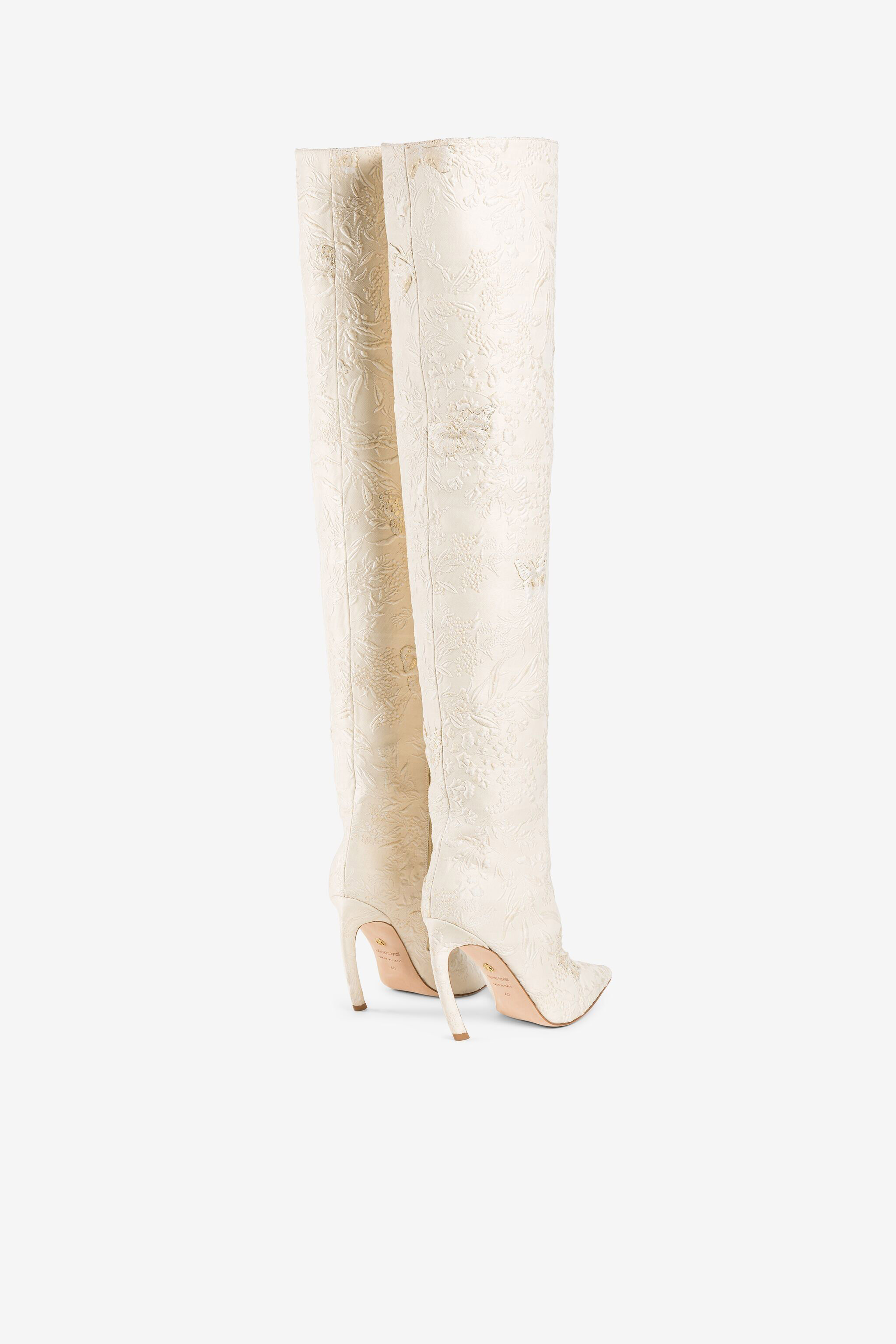 RC Tiger Tooth brocade 105mm boots Ivory QWS014-FT228