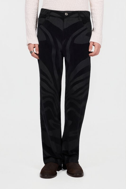 RC Zebra Print Denim Jeans BLACK XNJ210-PCT26