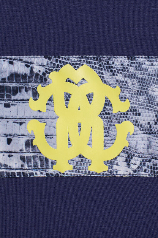 JU Lizard print logo T-shirt MIDNIGHT BLUE IJT65H-JV025