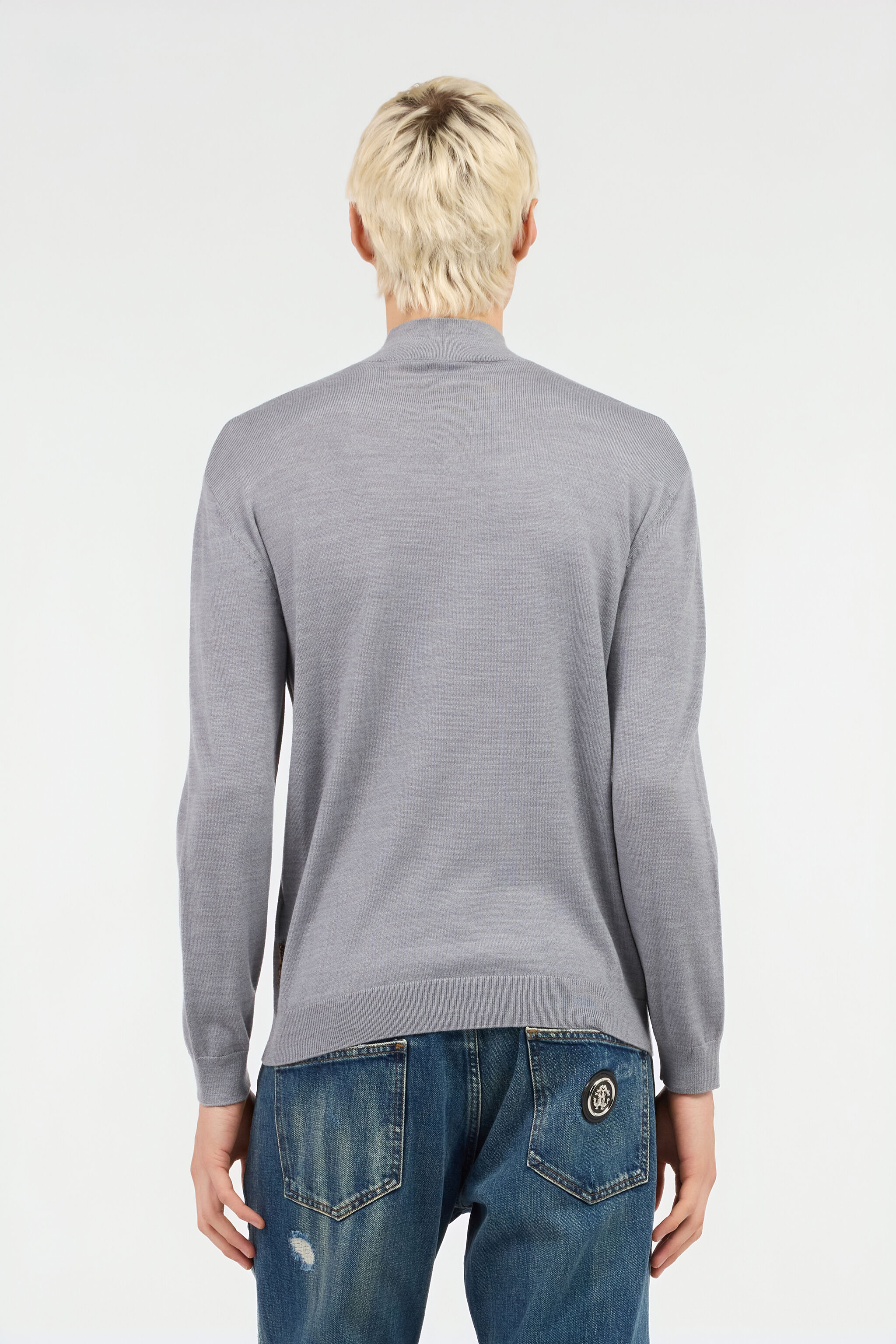 JC Grauer Pullover mit Logo GRIGIO MELANGE VFM003-VF051