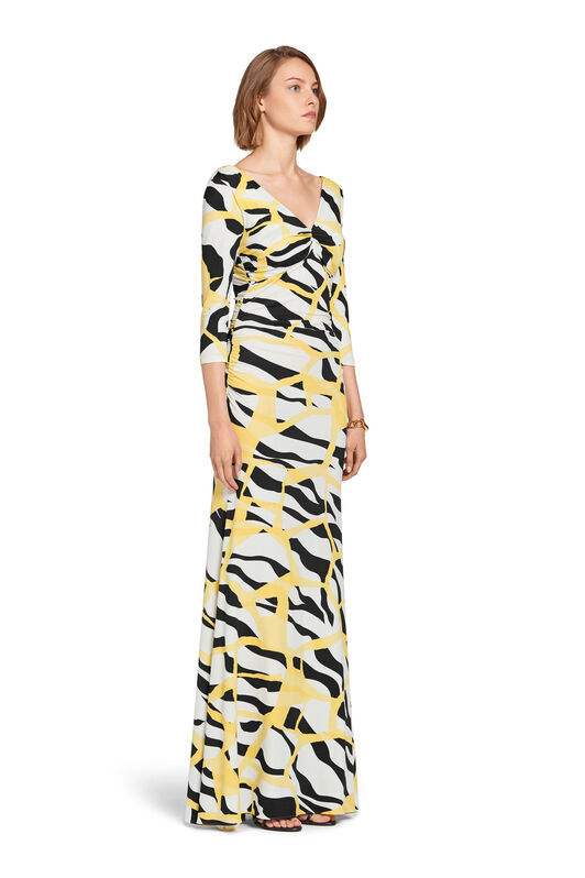 RC Macro Tiger Twiga Print Maxi Dress PALE ARAGONITE/BLACK IWT147-LNR38