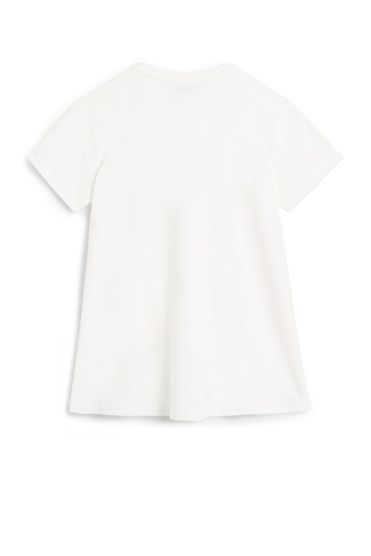 JU Sequin embroidered longline T-shirt JU Sequin embroidered longline T-shirt MILKY WHITE JJT603-JV025