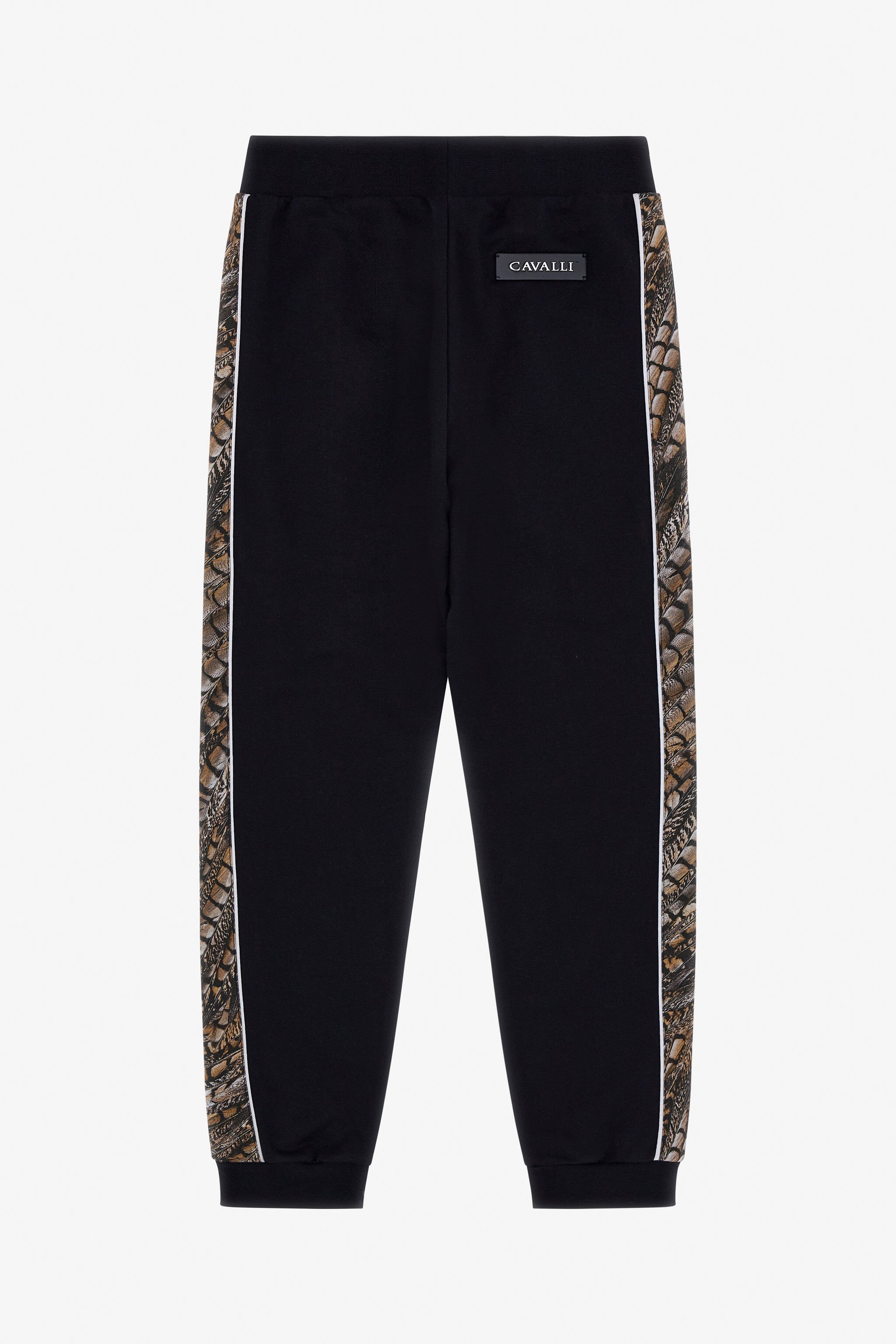 JU Jogginghose Mit Animal-Streifen Schwarz RJT229-CF050