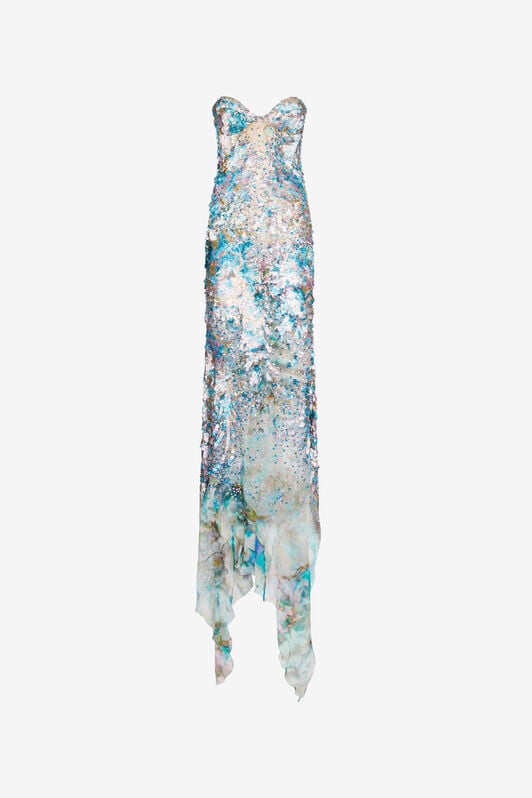 RC Mermaid Print Dress Maxi RC Mermaid Print Dress Maxi Blue/Silver UWR119-CKN92