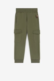 JU Logo-print cotton trousers Dark green RJT233-CF050