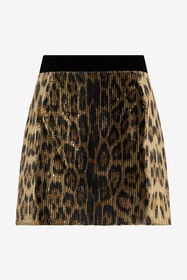 ${brand} Leopard-Print Sequin Mini Skirt ${colorDescription} ${masterID}