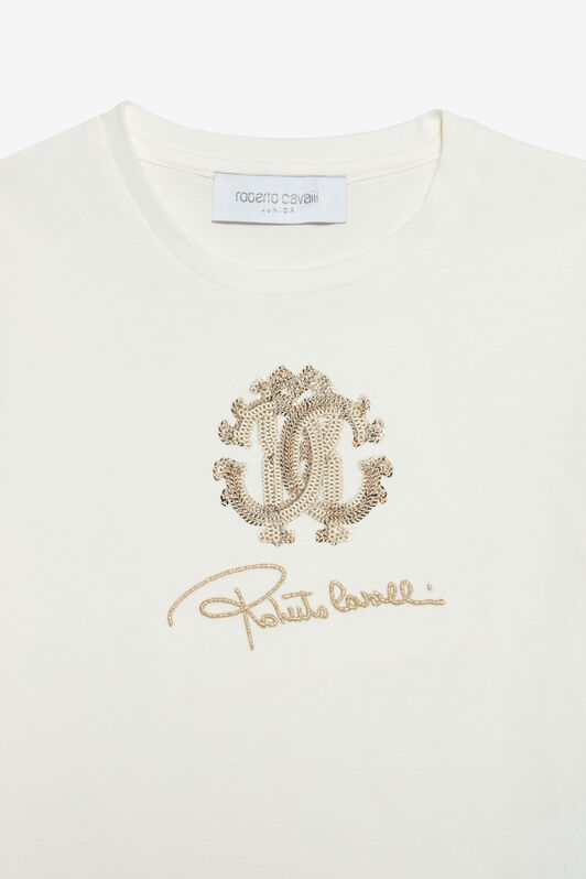 JU Milk White T-Shirt with RC Monogram MILKY WHITE VJT62B-JD001