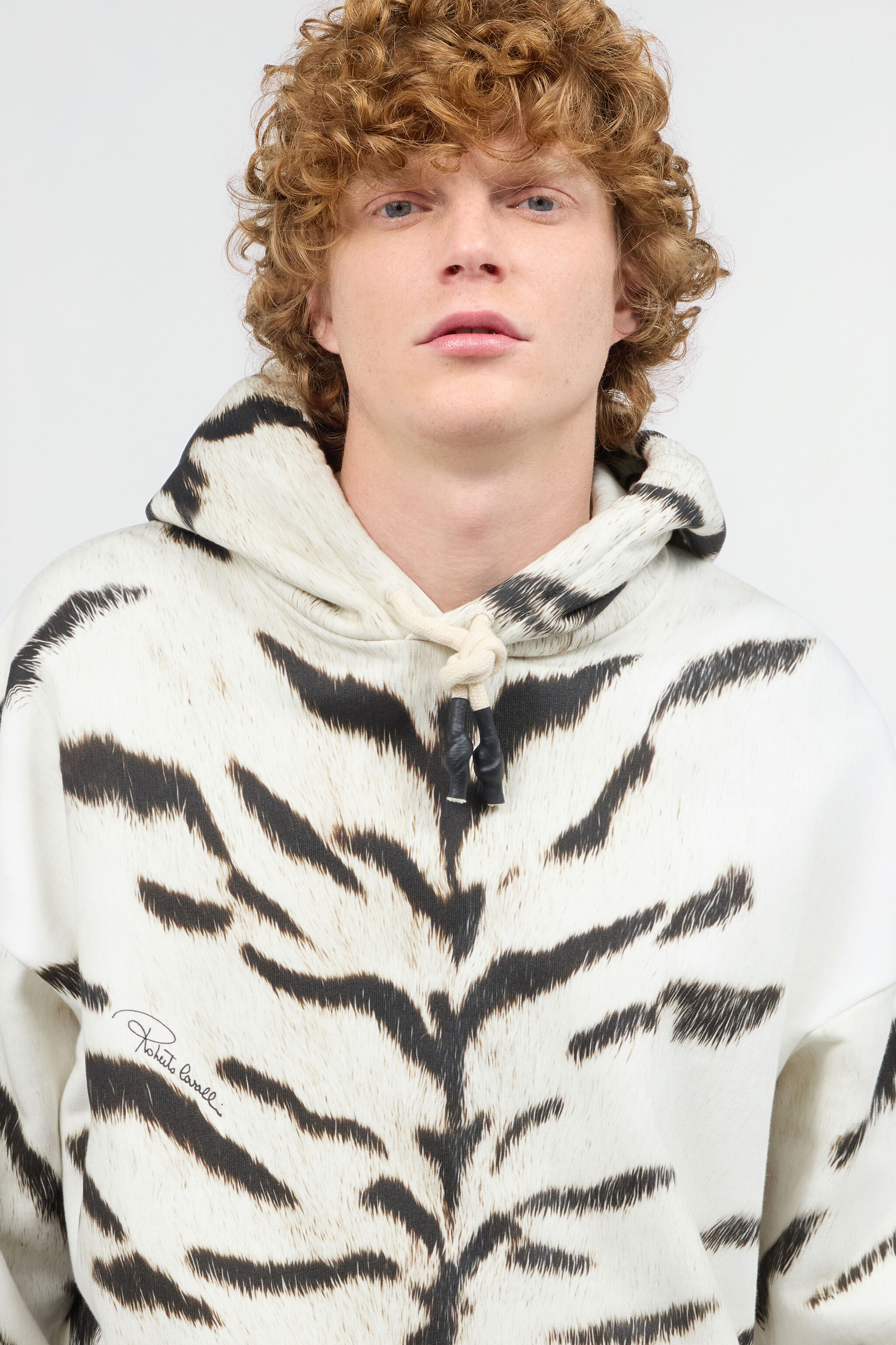 RC Herren-Sweatshirt Mit Print White Tigresse OGAT X Roberto Cavalli Schwarz/Weiß UNT69F-2GA39