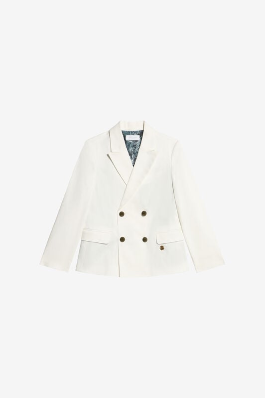 JU Veste élégante à double boutonnage OPTICAL WHITE WJT40S-CHO05