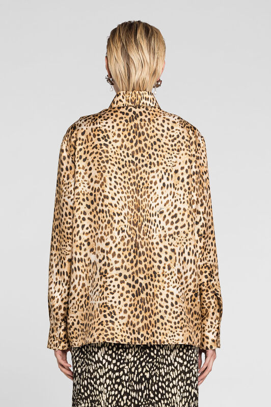 RC Cheetah-Print Silk Shirt RC Cheetah-Print Silk Shirt Light Brown PWT704-4QF34