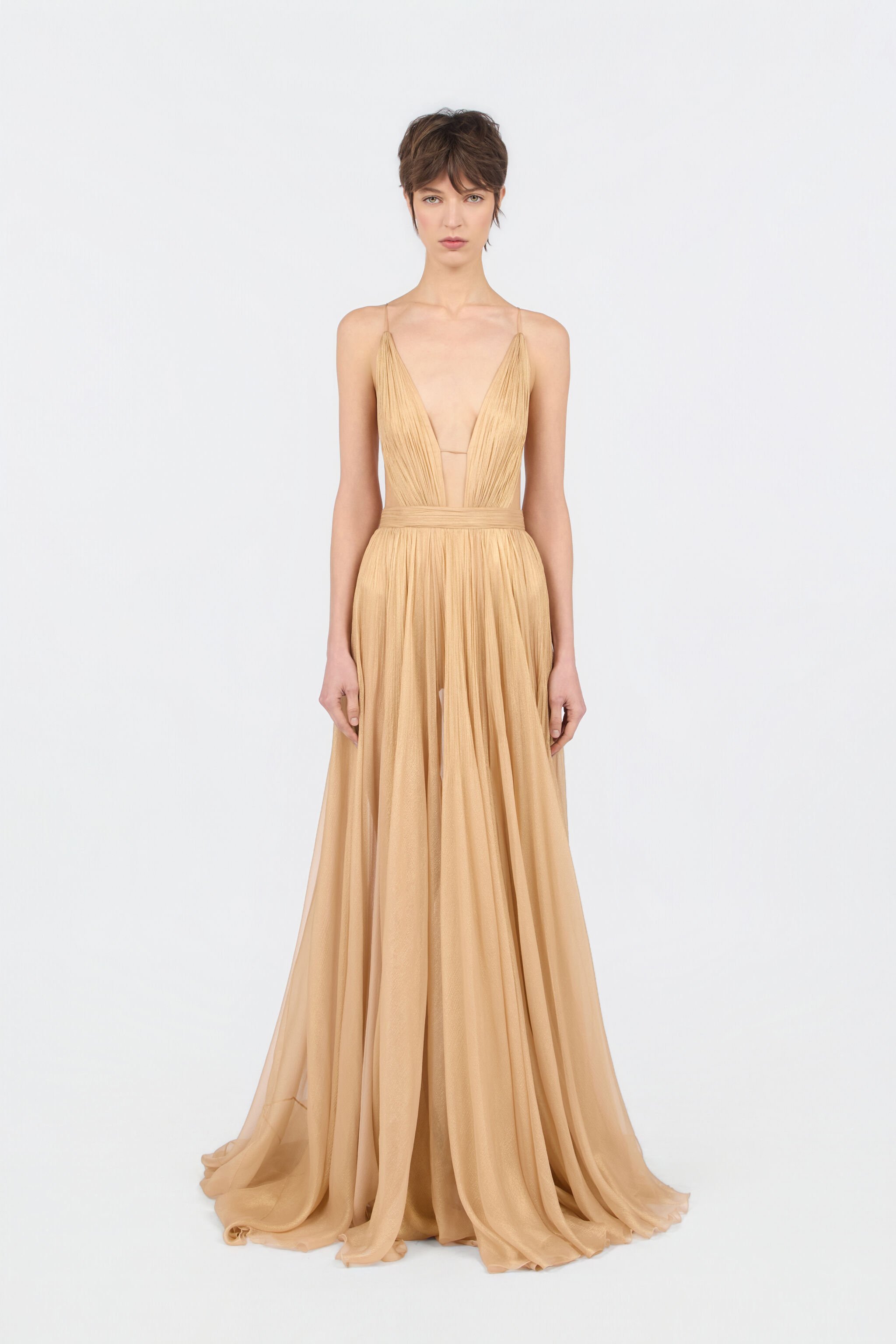 RC Gold Silk Maxi Dress PINK GOLD WWT108-XV012