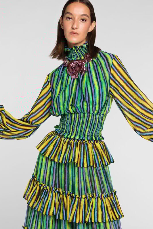 RC Baidera Print Silk Top RC Baidera Print Silk Top VERDE QKT600-CDF55