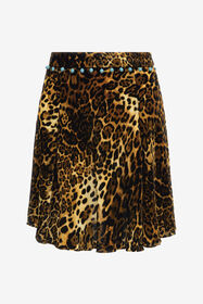 ${brand} Leopard print velvet skirt ${colorDescription} ${masterID}