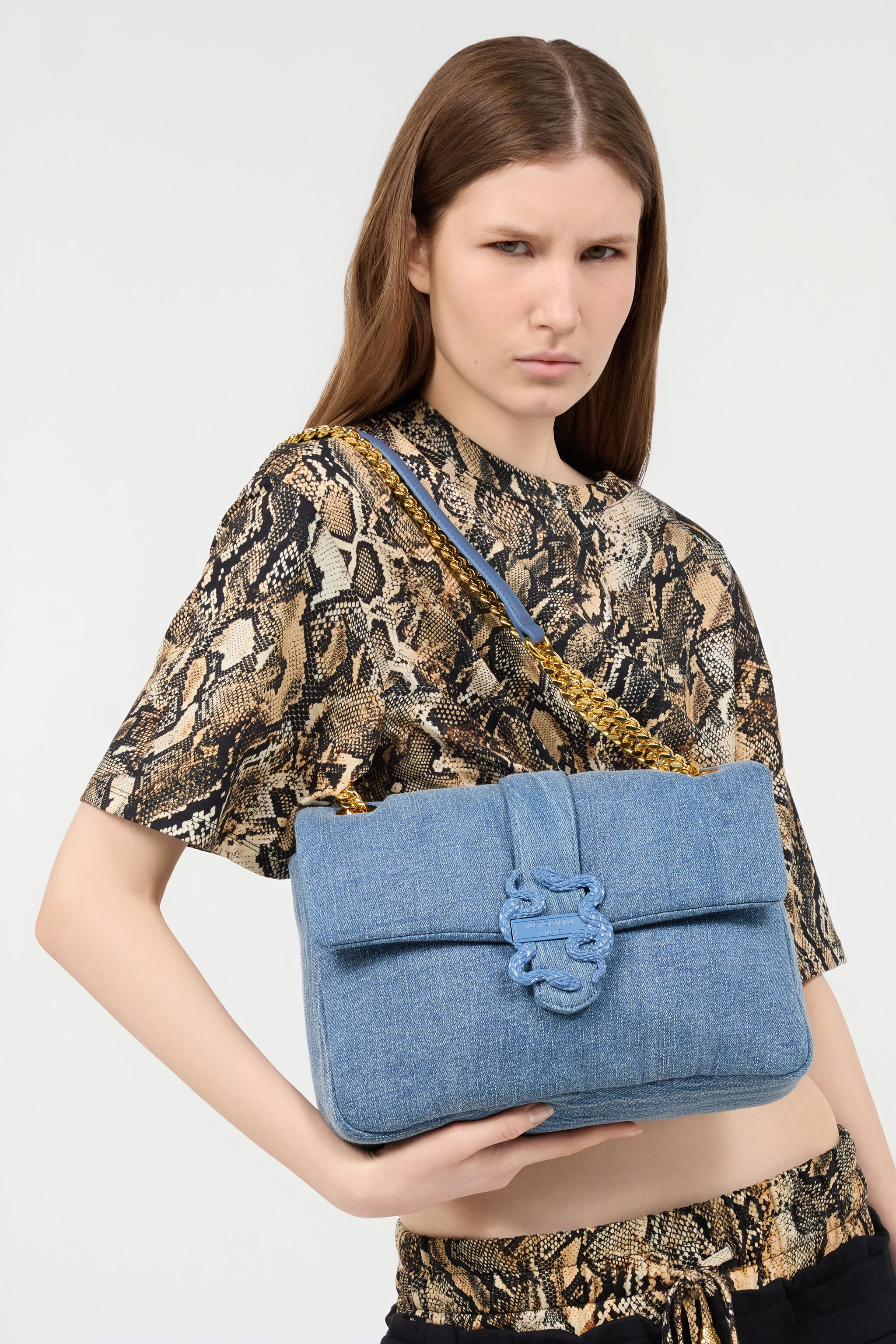 JC Borsa A Tracolla in Denim INDACO CHIARO UFB054-UF423