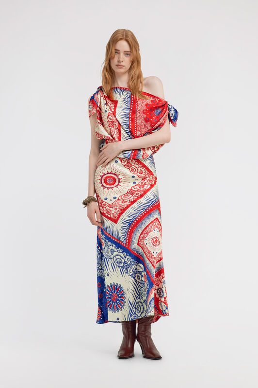 RC Bandana print Dress Blue TKT112-4QN05