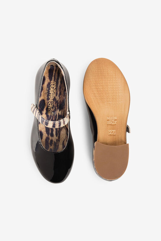 JU Logo-Print Ballet Flats JU Logo-Print Ballet Flats Black PJS003-PL001