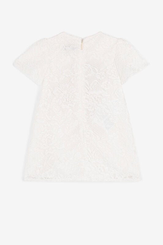 JU Spitzenkleid mit Monogramm Weiß QJT134-RP001
