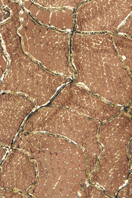 RC Black and Gold See-Through Shirt with Embroidery BLACK/GOLD WWT700-RP070