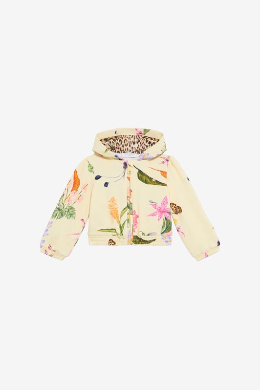 JU Felpa Gialla Con Cappuccio E Stampa Tropicale JU Felpa Gialla Con Cappuccio E Stampa Tropicale YELLOW VJT690-5OP32
