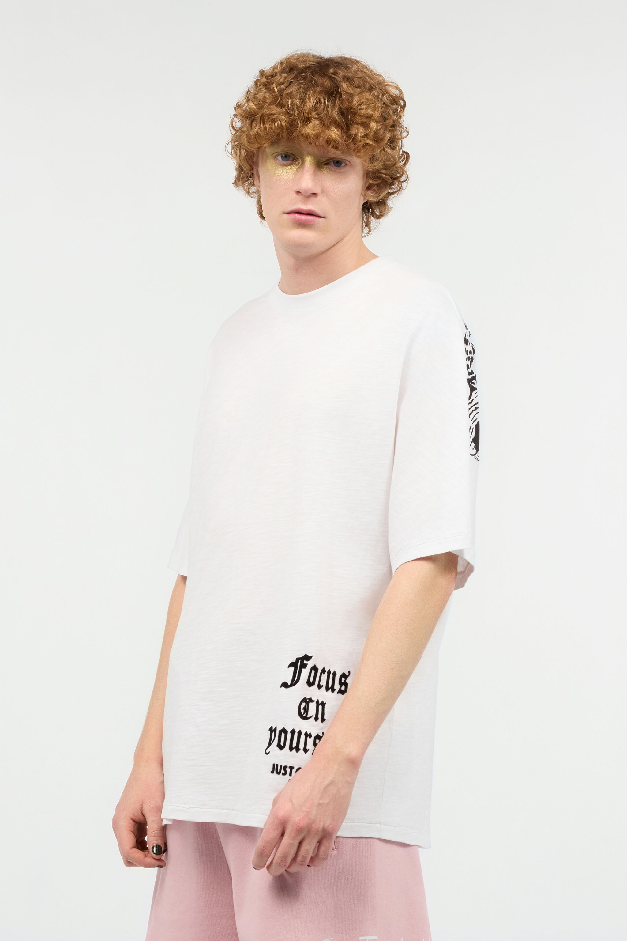 JC T-Shirt Avec Jaguar Mirror Et Monogramme JC Blanc UFT040-UF060