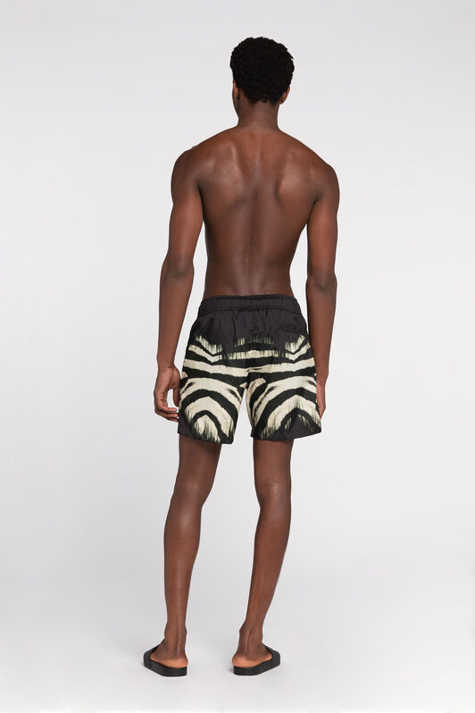 RC Tiger-Print Swim Shorts RC Tiger-Print Swim Shorts Ivory/Black ONH02C-SB053