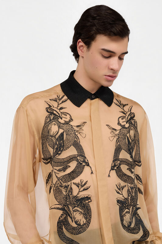 RC Chemise en soie avec broderie RC Chemise en soie avec broderie NUDE SRT724-CC003