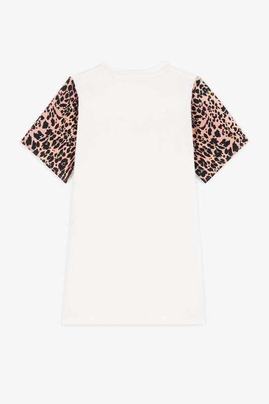 JU Metallic Logo-Print Dress MILKY WHITE OJT125-ISA2J