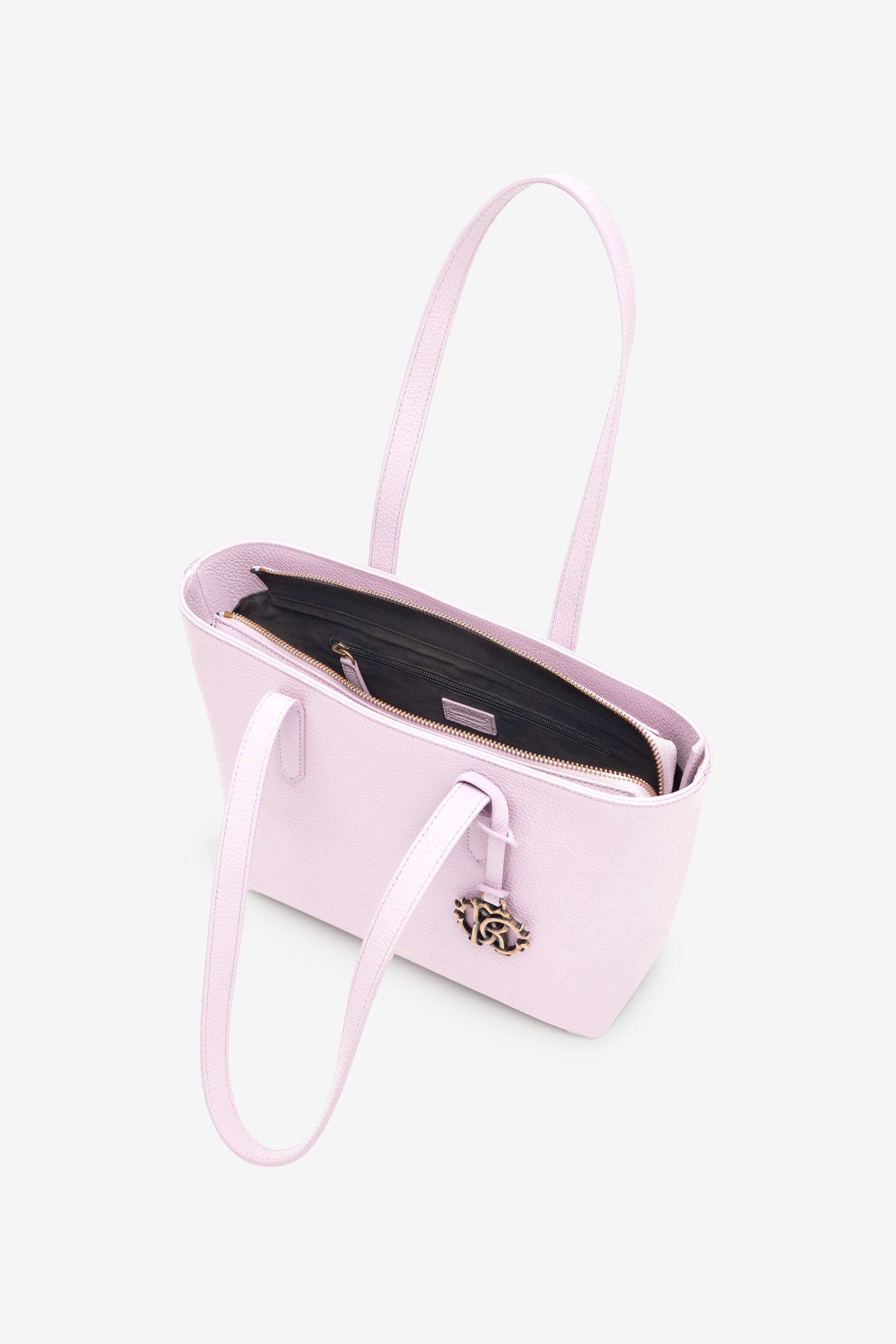 RC Medium leather shopper with RC charm Pink OOB00E-PZA12