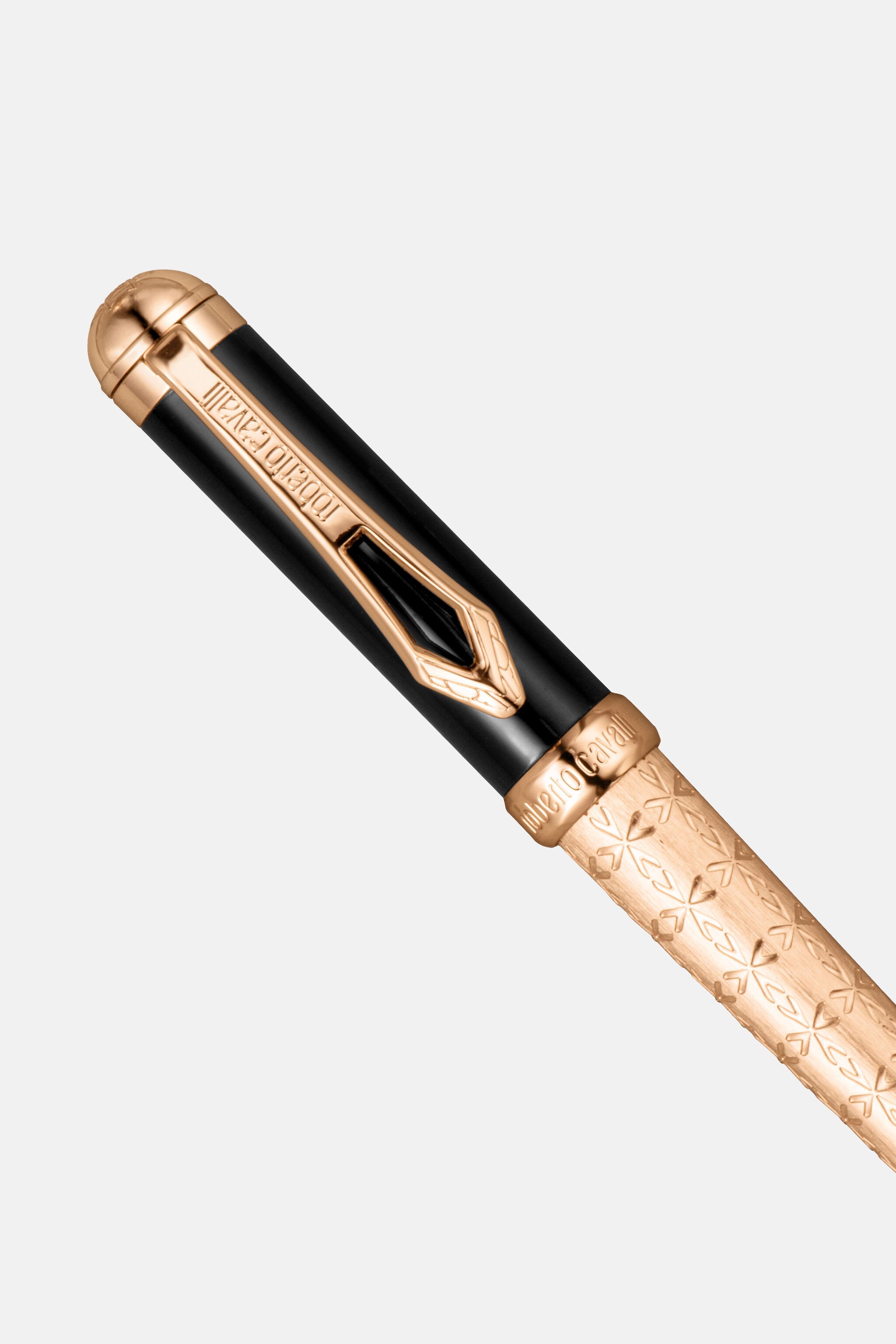 RC Roberto Cavalli Ballpoint Pen, Rose Gold Color & Blue Lacquer ROSE GOLD BLACK UALT04-IT531