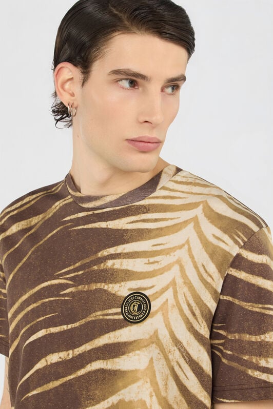 JC T-Shirt mit Natural Barb-Print 751 BEIGE + 709 MARR WFT049-WF079